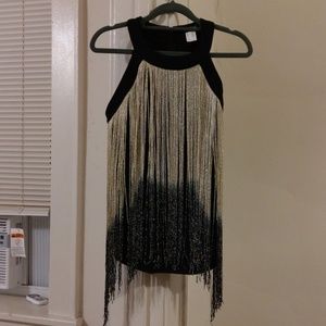 Ombre fringe detail top